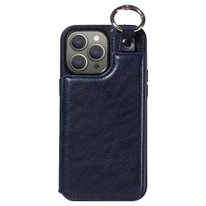 003 Protective Case for iPhone 15 Pro Max Case PU+TPU Phone Cover with Kickstand