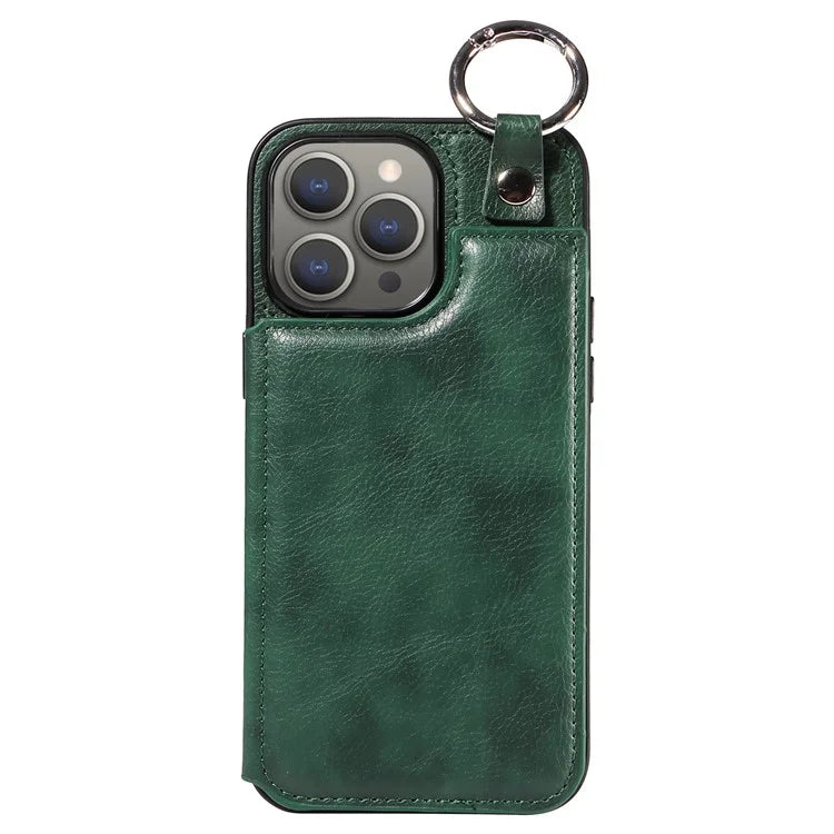 003 Protective Case for iPhone 15 Pro Max Case PU+TPU Phone Cover with Kickstand