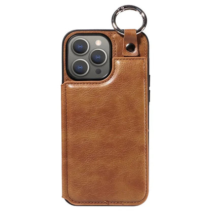 003 Protective Case for iPhone 15 Pro Max Case PU+TPU Phone Cover with Kickstand