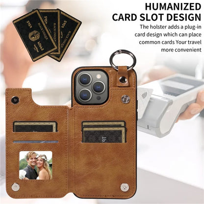 003 Protective Case for iPhone 15 Pro Max Case PU+TPU Phone Cover with Kickstand