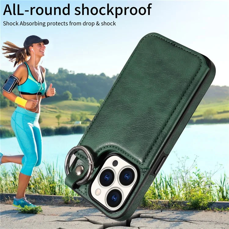003 Anti-Scratch Kickstand Case for iPhone 15 Pro Case Shockproof PU+TPU Phone Cover