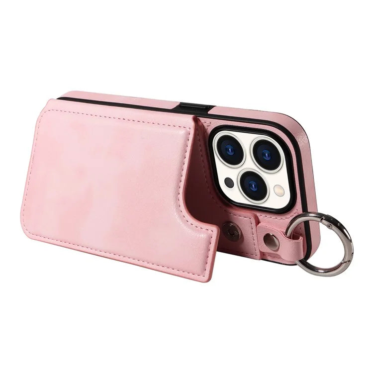 003 Anti-Scratch Kickstand Case for iPhone 15 Pro Case Shockproof PU+TPU Phone Cover