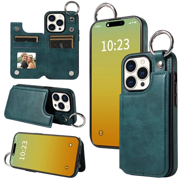 003 Anti-Scratch Kickstand Case for iPhone 15 Pro Case Shockproof PU+TPU Phone Cover