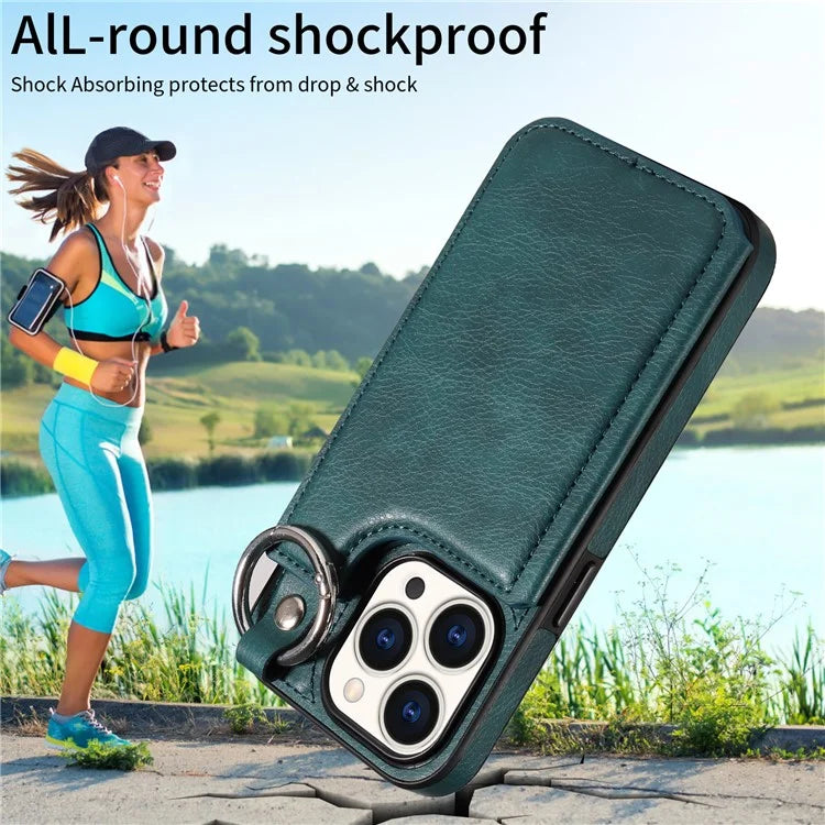 003 Anti-Scratch Kickstand Case for iPhone 15 Pro Case Shockproof PU+TPU Phone Cover