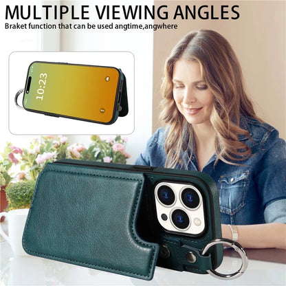 003 Anti-Scratch Kickstand Case for iPhone 15 Pro Case Shockproof PU+TPU Phone Cover