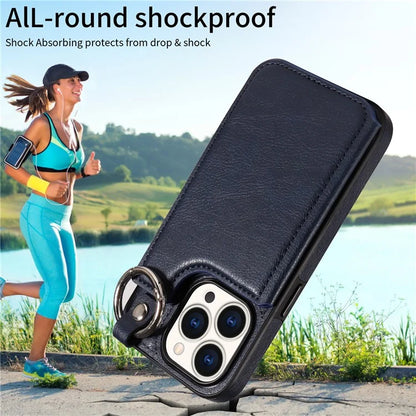 003 Anti-Scratch Kickstand Case for iPhone 15 Pro Case Shockproof PU+TPU Phone Cover