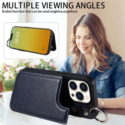 003 Anti-Scratch Kickstand Case for iPhone 15 Pro Case Shockproof PU+TPU Phone Cover