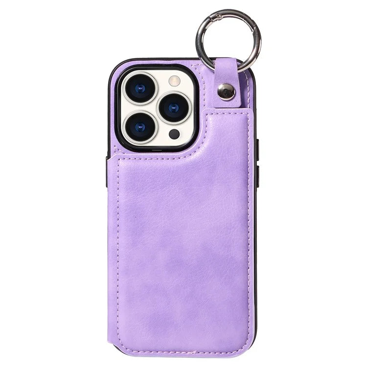 003 Anti-Scratch Kickstand Case for iPhone 15 Pro Case Shockproof PU+TPU Phone Cover