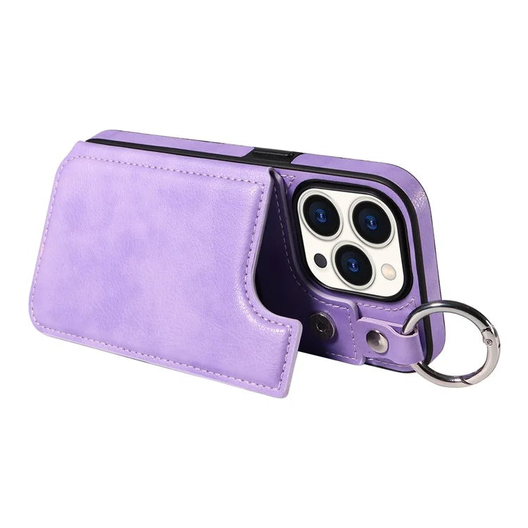 003 Anti-Scratch Kickstand Case for iPhone 15 Pro Case Shockproof PU+TPU Phone Cover