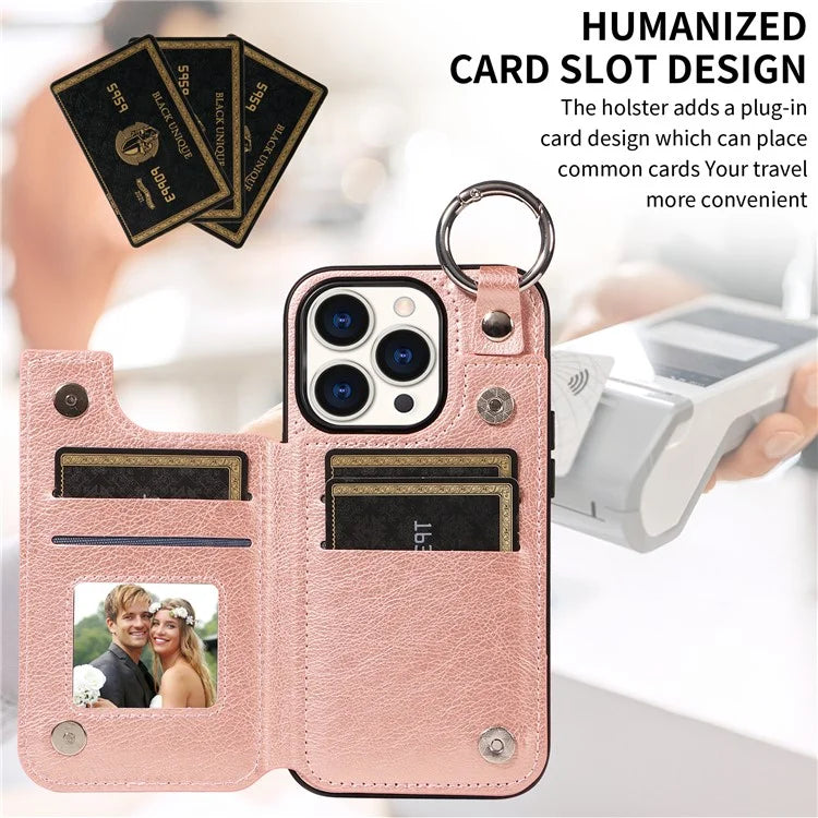 003 Anti-Scratch Kickstand Case for iPhone 15 Pro Case Shockproof PU+TPU Phone Cover