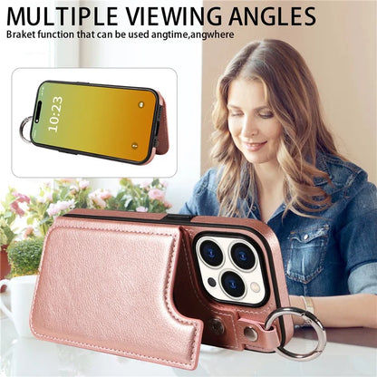 003 Anti-Scratch Kickstand Case for iPhone 15 Pro Case Shockproof PU+TPU Phone Cover