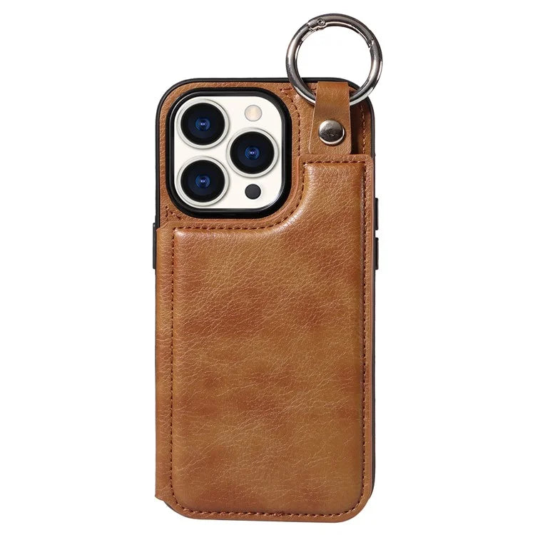 003 Anti-Scratch Kickstand Case for iPhone 15 Pro Case Shockproof PU+TPU Phone Cover