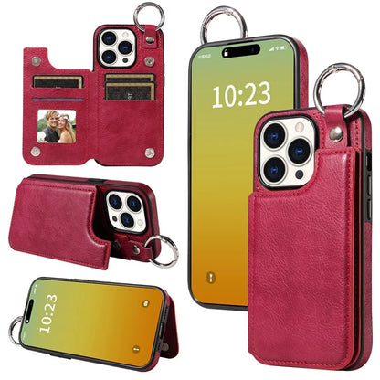 003 Anti-Scratch Kickstand Case for iPhone 15 Pro Case Shockproof PU+TPU Phone Cover