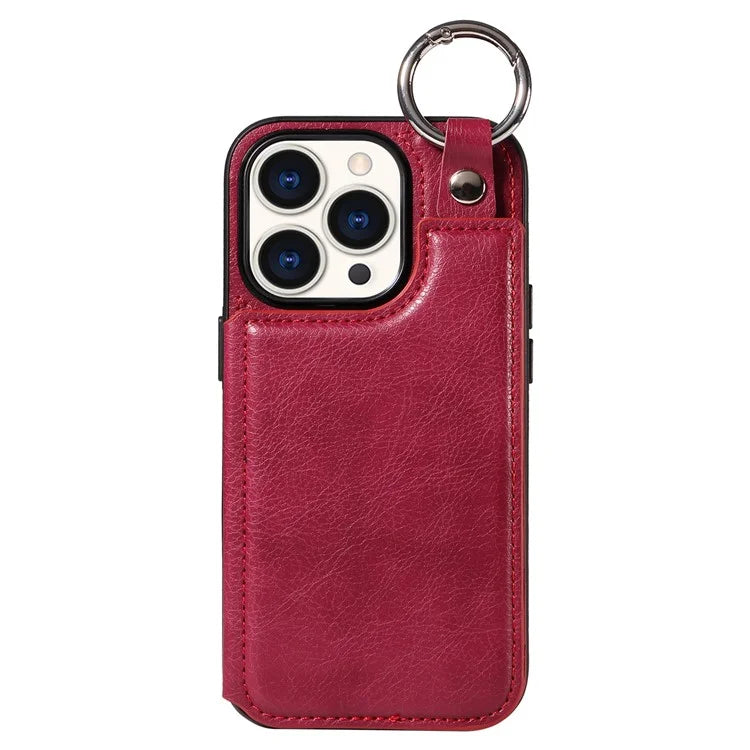 003 Anti-Scratch Kickstand Case for iPhone 15 Pro Case Shockproof PU+TPU Phone Cover