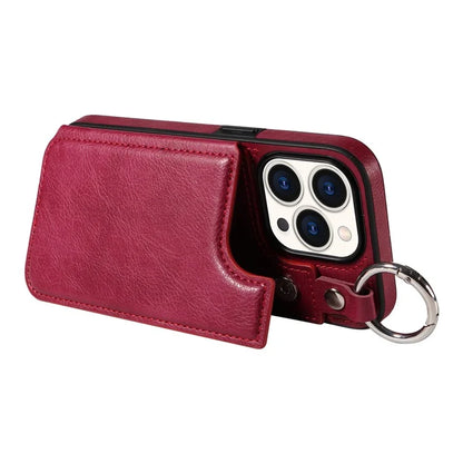 003 Anti-Scratch Kickstand Case for iPhone 15 Pro Case Shockproof PU+TPU Phone Cover