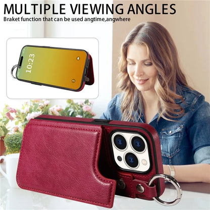 003 Anti-Scratch Kickstand Case for iPhone 15 Pro Case Shockproof PU+TPU Phone Cover