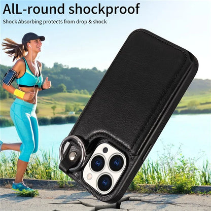 003 Anti-Scratch Kickstand Case for iPhone 15 Pro Case Shockproof PU+TPU Phone Cover