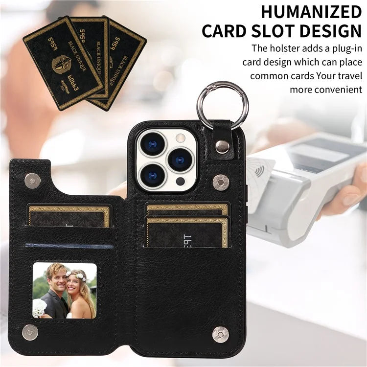 003 Anti-Scratch Kickstand Case for iPhone 15 Pro Case Shockproof PU+TPU Phone Cover