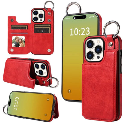 003 Anti-Scratch Kickstand Case for iPhone 15 Pro Case Shockproof PU+TPU Phone Cover