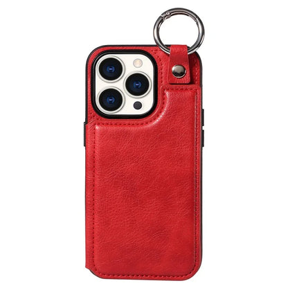 003 Anti-Scratch Kickstand Case for iPhone 15 Pro Case Shockproof PU+TPU Phone Cover