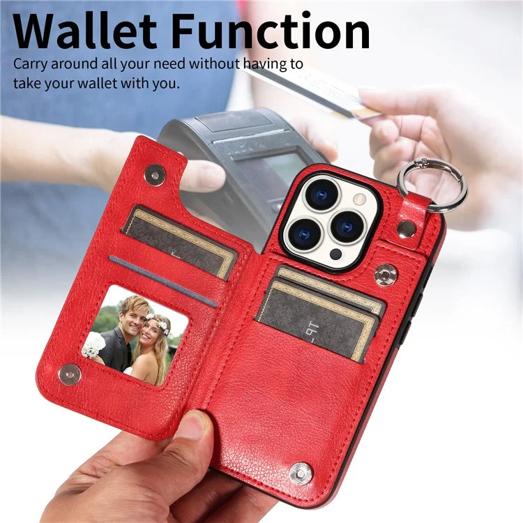 003 Anti-Scratch Kickstand Case for iPhone 15 Pro Case Shockproof PU+TPU Phone Cover