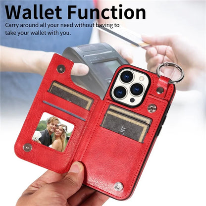 003 Anti-Scratch Kickstand Case for iPhone 15 Pro Case Shockproof PU+TPU Phone Cover