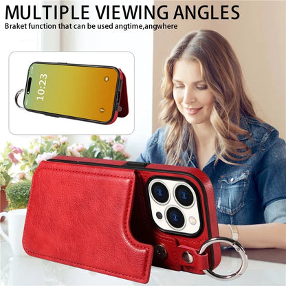 003 Anti-Scratch Kickstand Case for iPhone 15 Pro Case Shockproof PU+TPU Phone Cover