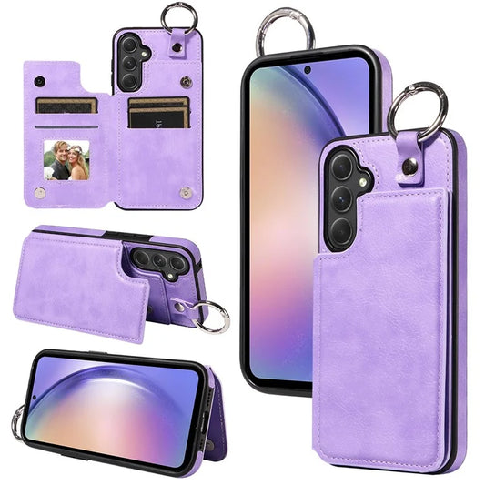 003 For Samsung Galaxy A54 5G Case Litchi Texture Card Holder PU Leather+TPU Phone Cover