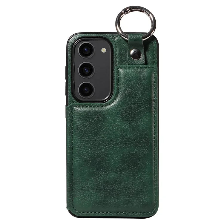 003 For Samsung Galaxy S23 Case Leather+TPU Card Holder Phone Protector Back Cover