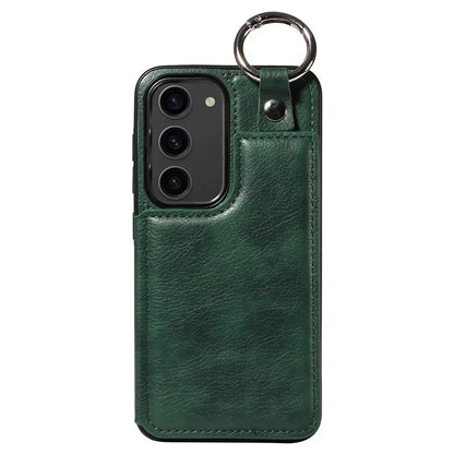 003 For Samsung Galaxy S23 Case Leather+TPU Card Holder Phone Protector Back Cover