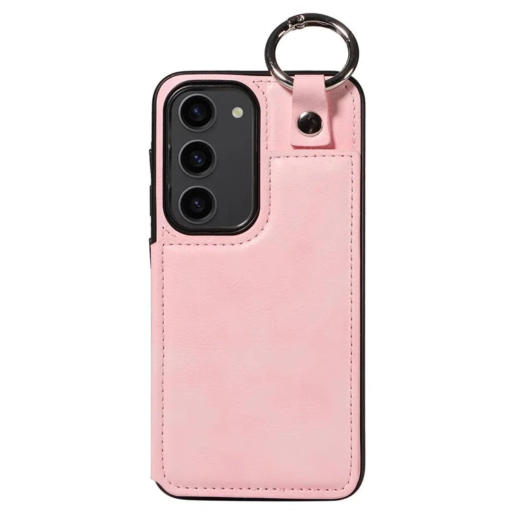 003 For Samsung Galaxy S23 Case Leather+TPU Card Holder Phone Protector Back Cover