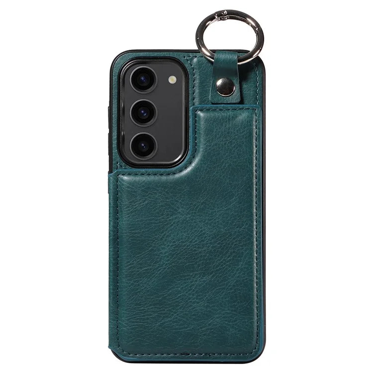 003 For Samsung Galaxy S23 Case Leather+TPU Card Holder Phone Protector Back Cover