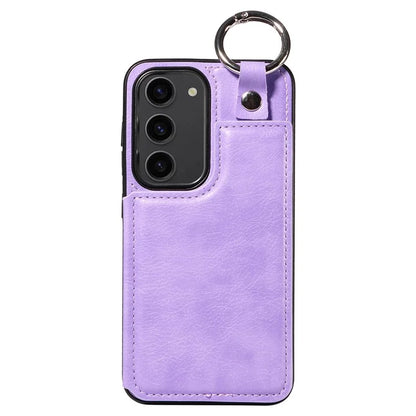 003 For Samsung Galaxy S23 Case Leather+TPU Card Holder Phone Protector Back Cover