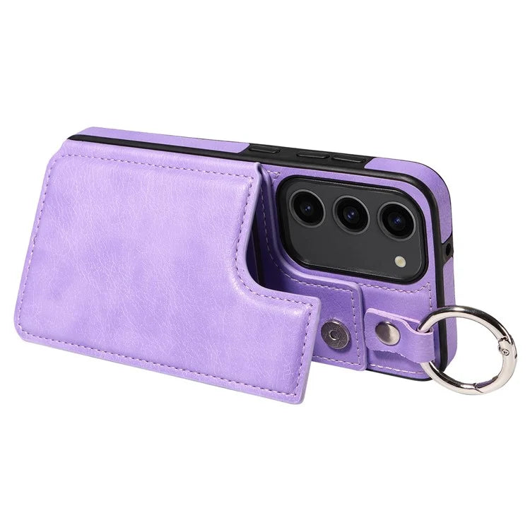 003 For Samsung Galaxy S23 Case Leather+TPU Card Holder Phone Protector Back Cover