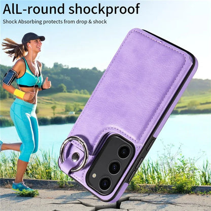 003 For Samsung Galaxy S23 Case Leather+TPU Card Holder Phone Protector Back Cover