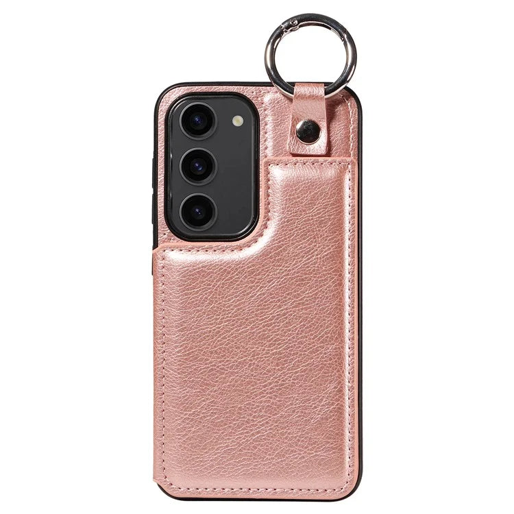 003 For Samsung Galaxy S23 Case Leather+TPU Card Holder Phone Protector Back Cover