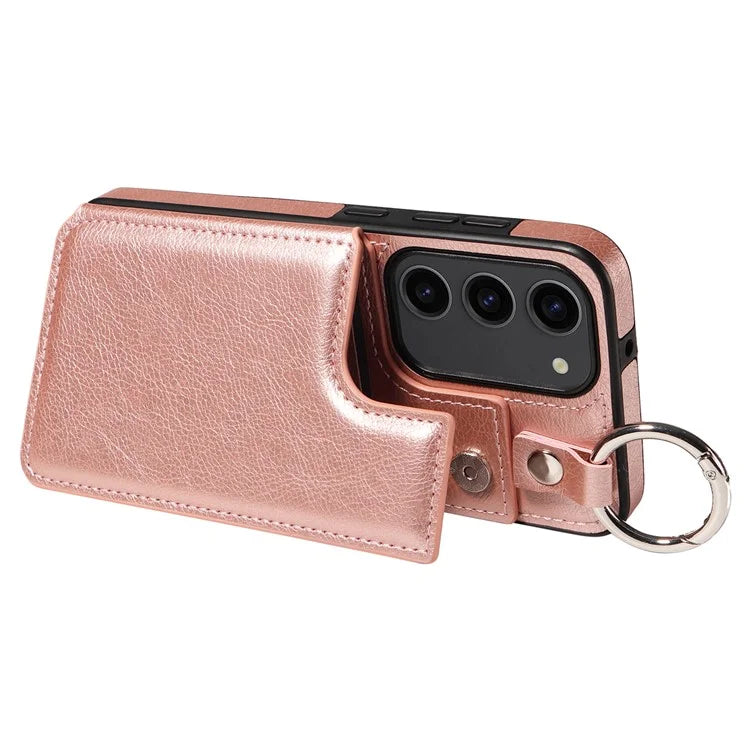 003 For Samsung Galaxy S23 Case Leather+TPU Card Holder Phone Protector Back Cover