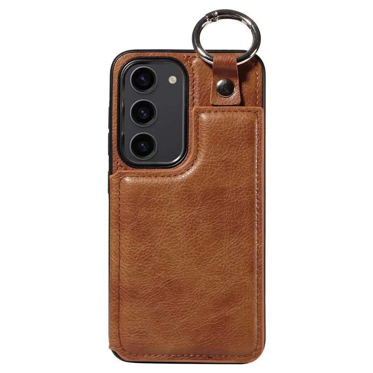 003 For Samsung Galaxy S23 Case Leather+TPU Card Holder Phone Protector Back Cover