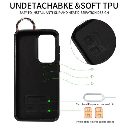 003 For Samsung Galaxy S23 Case Leather+TPU Card Holder Phone Protector Back Cover