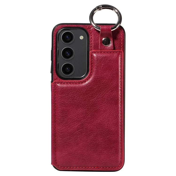 003 For Samsung Galaxy S23 Case Leather+TPU Card Holder Phone Protector Back Cover