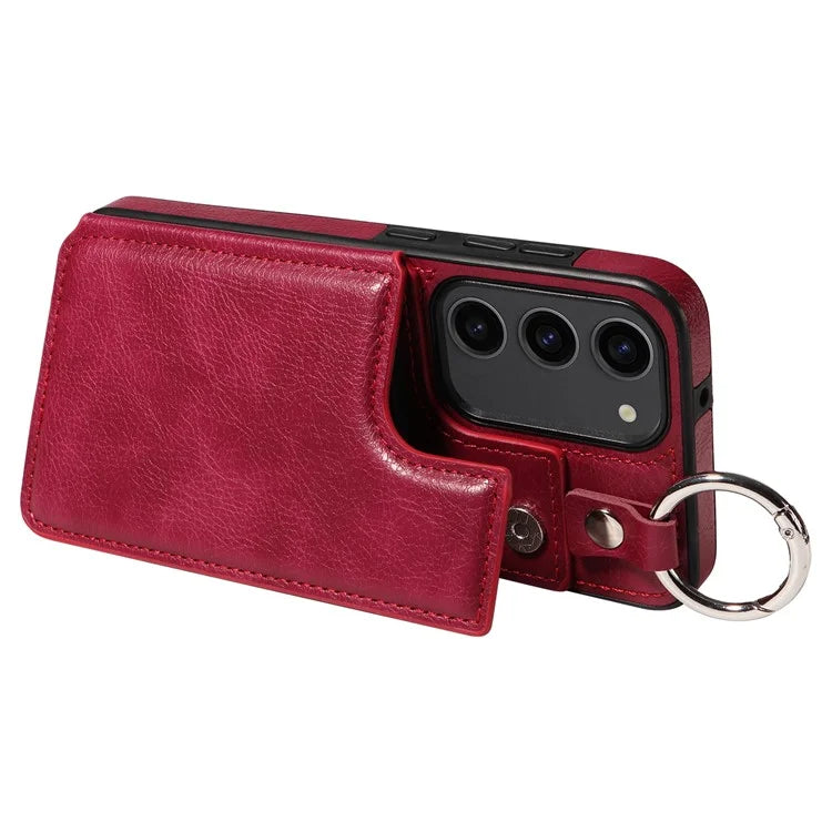 003 For Samsung Galaxy S23 Case Leather+TPU Card Holder Phone Protector Back Cover