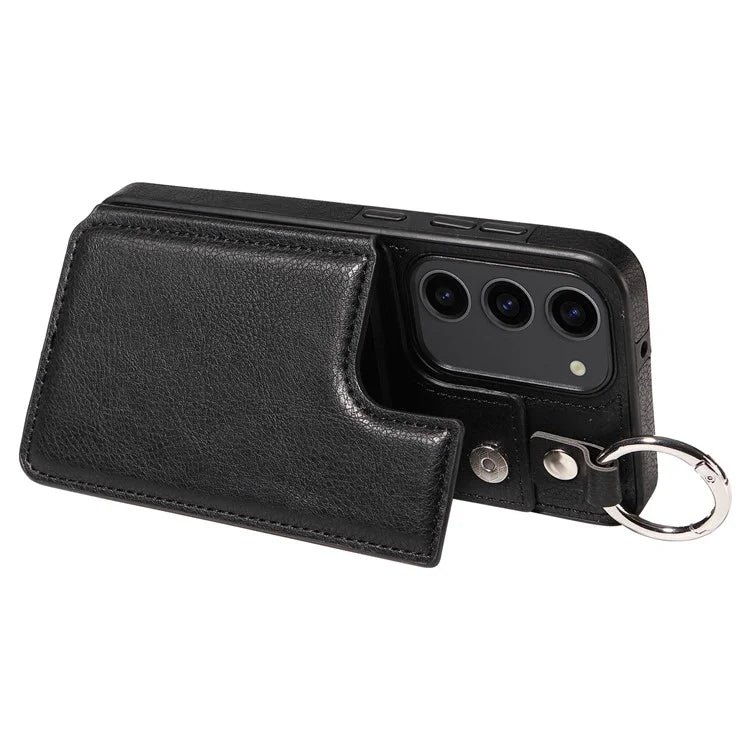 003 For Samsung Galaxy S23 Case Leather+TPU Card Holder Phone Protector Back Cover