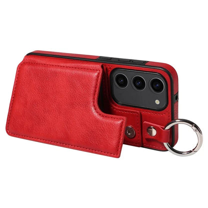 003 For Samsung Galaxy S23 Case Leather+TPU Card Holder Phone Protector Back Cover