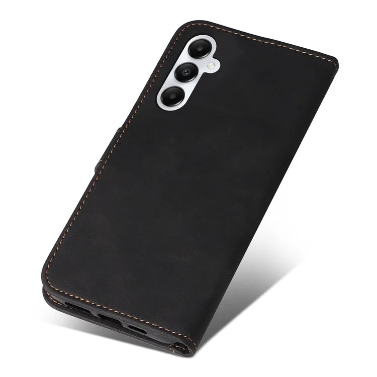 For Samsung Galaxy A05s 4G Case Three-color Splicing Leather Wallet Stand Phone Cover with Strap