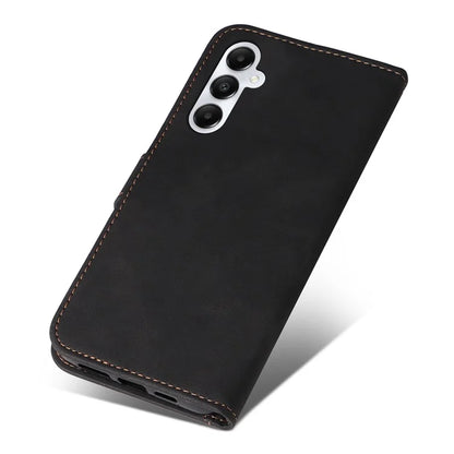 For Samsung Galaxy A05s 4G Case Three-color Splicing Leather Wallet Stand Phone Cover with Strap