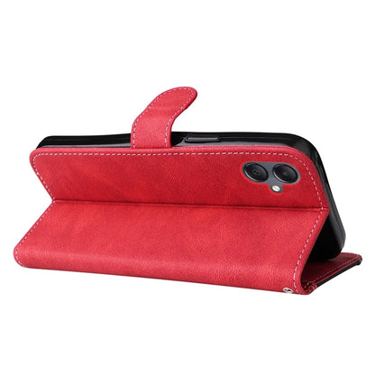For Samsung Galaxy A05 4G Case PU Leather Wallet Three-color Splicing Stand Cover with Strap