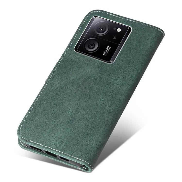 For Xiaomi 13T Pro / 13T / Redmi K60 Ultra Case Three-color Splicing Leather Wallet Cover Stand Phone Shell with Strap
