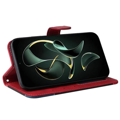 For Xiaomi 13T Pro / 13T / Redmi K60 Ultra Case Three-color Splicing Leather Wallet Cover Stand Phone Shell with Strap