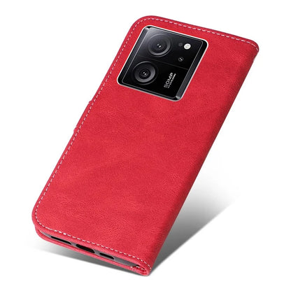 For Xiaomi 13T Pro / 13T / Redmi K60 Ultra Case Three-color Splicing Leather Wallet Cover Stand Phone Shell with Strap