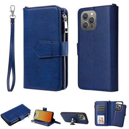 KT Multi-functional Series-4 for iPhone 15 Pro Max Case Magnetic Leather Wallet Stand Zippe Phone Cover